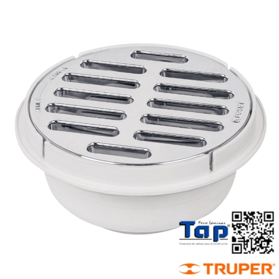 Imagen de COLADERA ABS C REJILLA CROMADA 125 5" 006 1/4" VUELTA FOSET