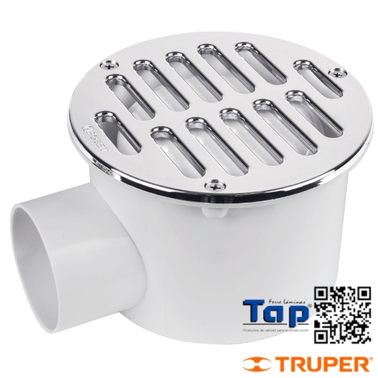 Imagen de COLADERA ABS SALIDA LATERAL Y REJILLA 125 5" C TORNILLOS