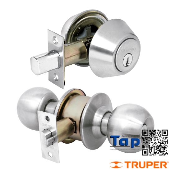 Imagen de CERRADURAS LLAVE-LLAVE CROMO HERMEX BASIC COMBO