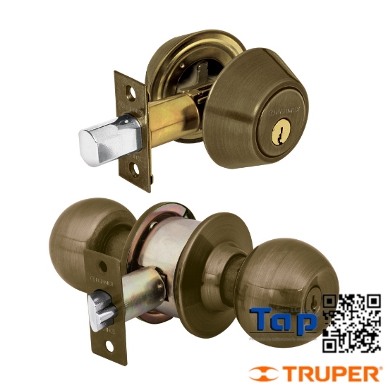 Imagen de CERRADURAS LLAVE-LLAVE LATON ANTIGUO HERMEX BASIC COMBO