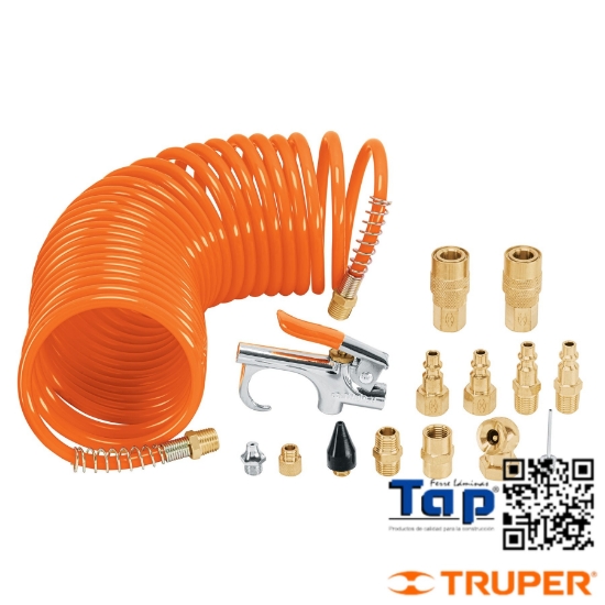 Imagen de COMPRESOR AIRE TRUPER JGO 15 PZAS