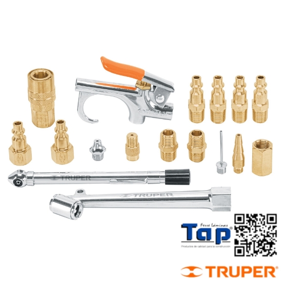 Imagen de COMPRESOR AIRE TRUPER JGO 17 PZAS