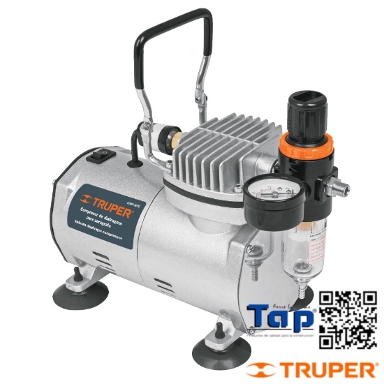 Imagen de COMPRESOR DIAFRAGMA P AEROGRAFO 1/5 HP 110 V TRUPER