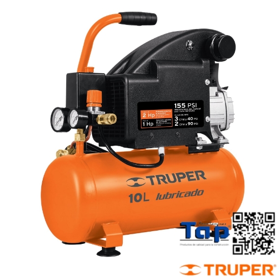Imagen de COMPRESOR HORIZONTAL  10L 2 HP (POTENCIA MAXIMA) 127 V