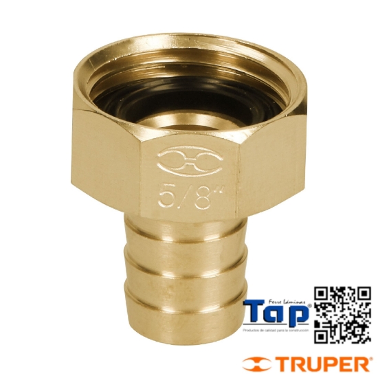 Imagen de CONECTOR 015 5/8" HEMBRA LATON SOLIDO P MANGUERA TRUPER