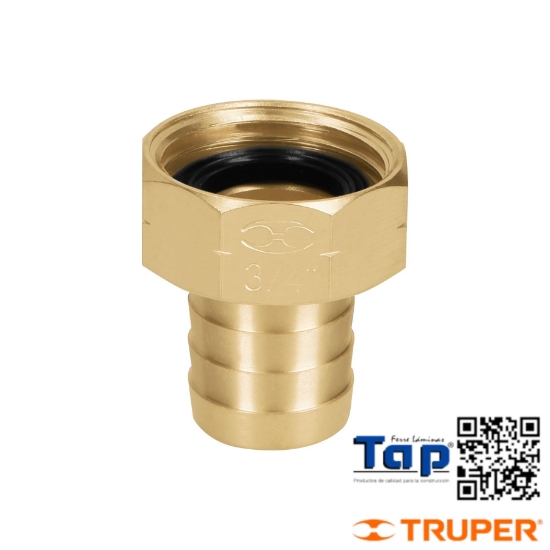 Imagen de CONECTOR 019 3/4" HEMBRA LATON SOLIDO P MANGUERA TRUPER