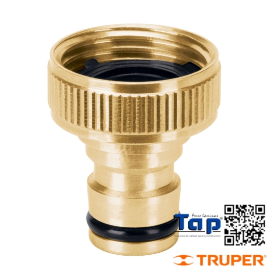 Imagen de CONECTOR 019 3/4" RAPIDO HEMBRA LATON SISTEMA CLICK TRUPER