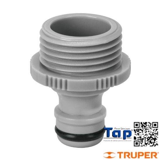 Imagen de CONECTOR 019 3/4" RAPIDO MACHO ABS SISTEMA CLICK TRUPER