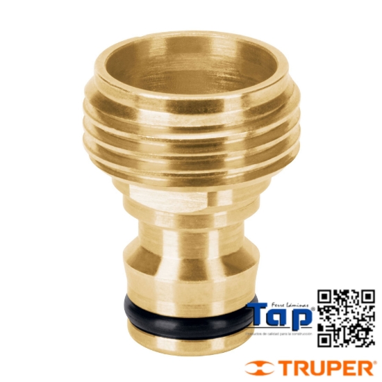 Imagen de CONECTOR 019 3/4" RAPIDO MACHO LATON SISTEMA CLICK TRUPER