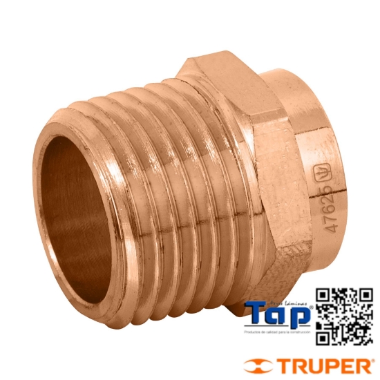 Imagen de CONECTOR COBRE ROSCA EXTERIOR 013 1/2" FOSET B