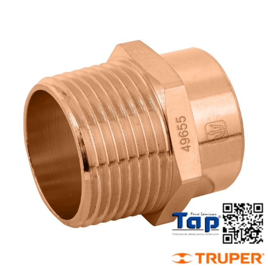 Imagen de CONECTOR COBRE ROSCA EXTERIOR 025 1" FOSET A