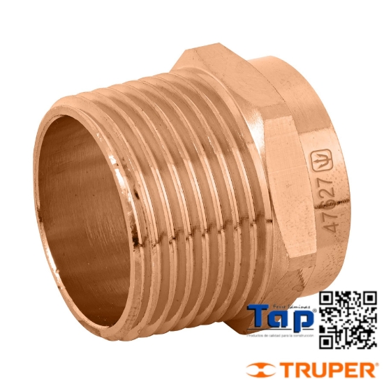 Imagen de CONECTOR COBRE ROSCA EXTERIOR 025 1" FOSET B