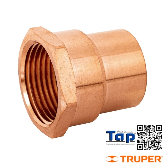 Imagen de CONECTOR COBRE ROSCA INTERIOR 025 1" FOSET A