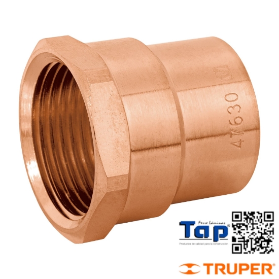 Imagen de CONECTOR COBRE ROSCA INTERIOR 025 1" FOSET B