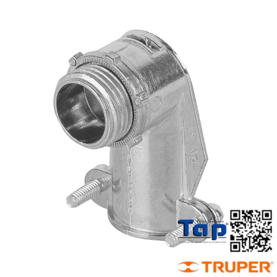 Imagen de CONECTOR CURVO 013 1/2" P TUBO FLEX METALICO VOLTECK