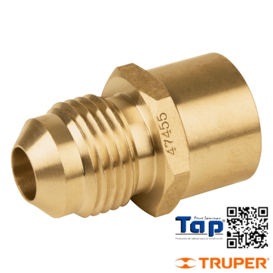 Imagen de CONECTOR FLARE SOLDABLE LATON 009 3/8"X013 1/2" FOSET