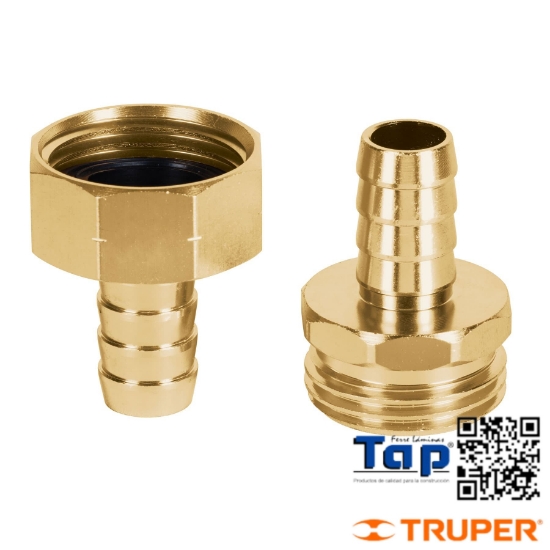 Imagen de CONECTORES 013 1/2" MACHO /HEMBRA ALU TRUPER JGO