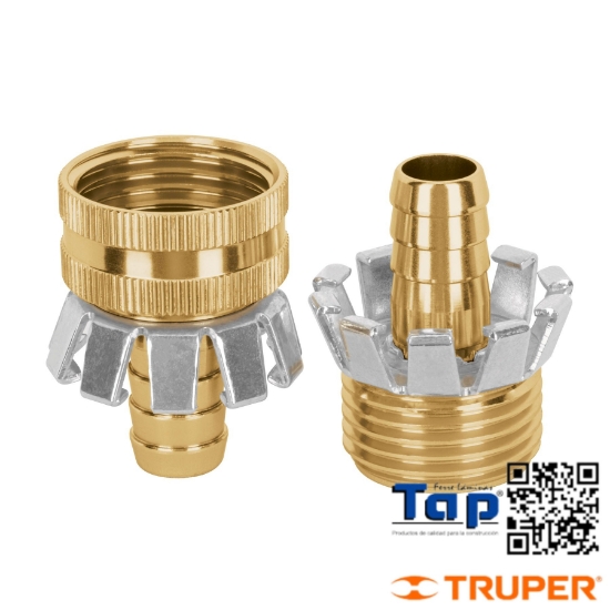 Imagen de CONECTORES 013 1/2" MACHO /HEMBRA T GARRA ALU JGO