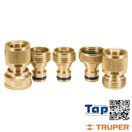 Imagen de CONECTORES 019 3/4" RAPIDOS LATON SISTEMA CLICK JGO 5