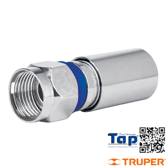 Imagen de CONECTORES COAXIALES RG  6 COMPRESION VOLTECK BOL 2