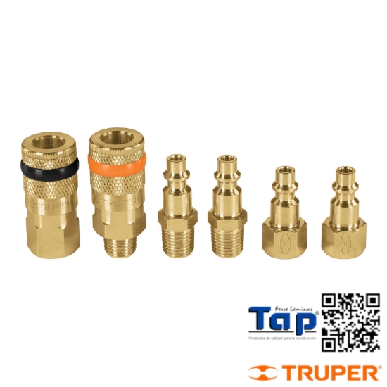 Imagen de CONECTORES Y 2 COPLES P COMPRESOR AIRE JGO 4