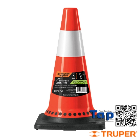 Imagen de CONO PRECAUCION 45 CM PVC C REFLEJANTE EXPERT