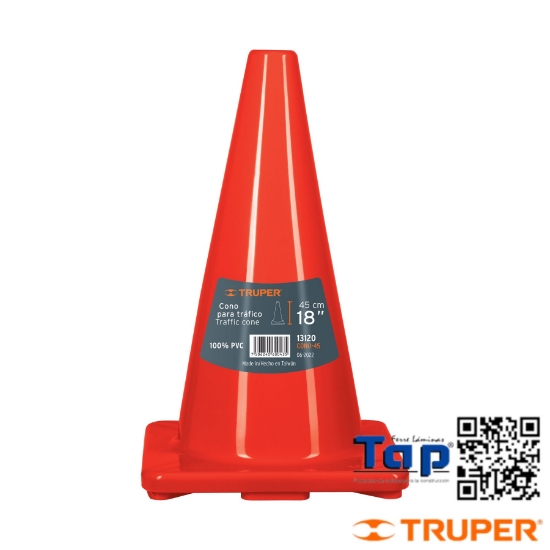 Imagen de CONO PRECAUCION 45 CM PVC TRUPER