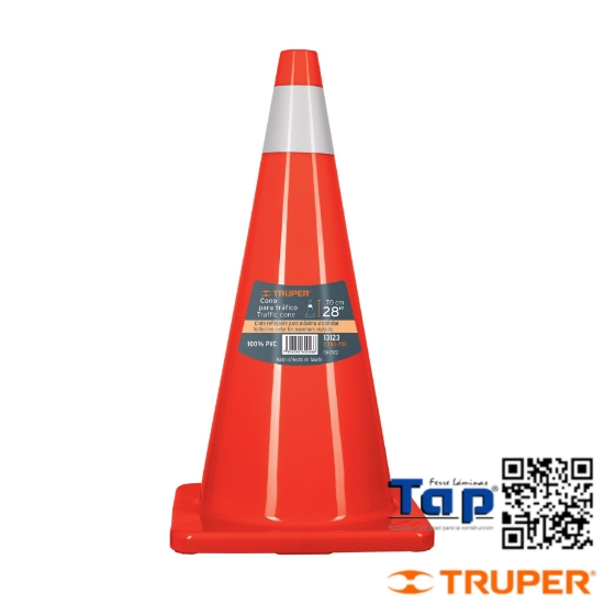 Imagen de CONO PRECAUCION 70 CM PVC C REFLEJANTE TRUPER