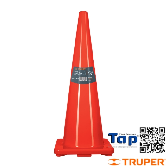 Imagen de CONO PRECAUCION 90 CM PVC TRUPER