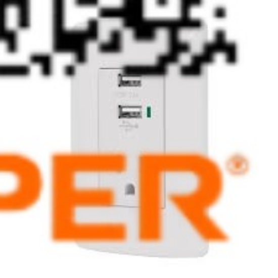 Imagen de CONTACTO ATERRIZADO MAS 2 PUERTOS USB BLANCO LINEA ITALIANA