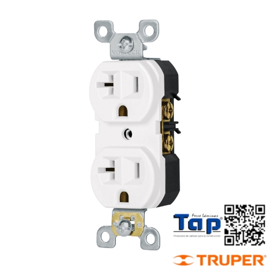 Imagen de CONTACTO DUPLEX 2 POLOS 3 HILOS 20 A STD BLANCO