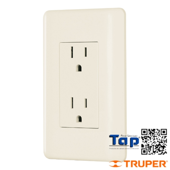 Imagen de CONTACTO DUPLEX ATERRIZADO MARFIL VOLTECK BASIC