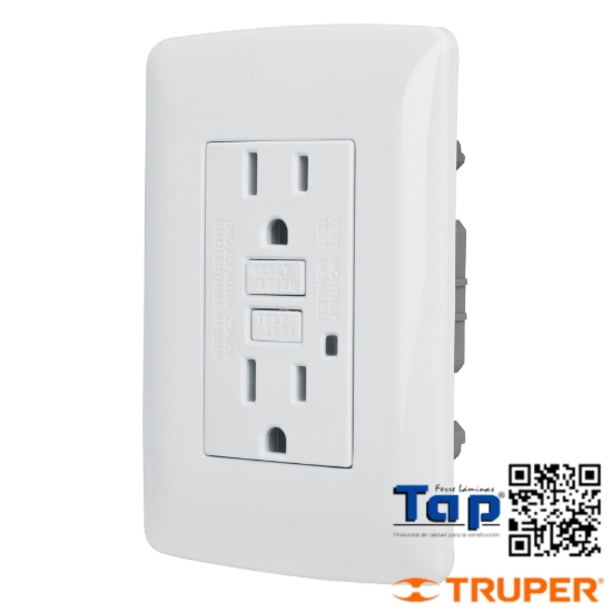 Imagen de CONTACTO DUPLEX FALLA A TIERRA GFCI BLANCO LINEA ITALIANA