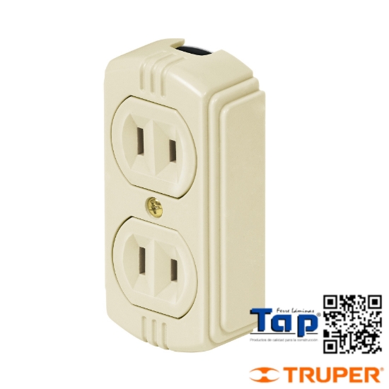 Imagen de CONTACTO SOBREPONER DUPLEX SIN TIERRA VOLTECK
