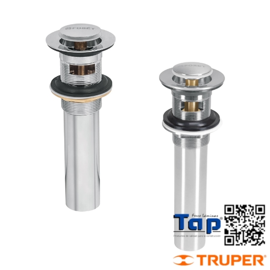 Imagen de CONTRA P LAVABO C REBOSADERO SISTEMA PUSH CROMO 031 1-1/4"