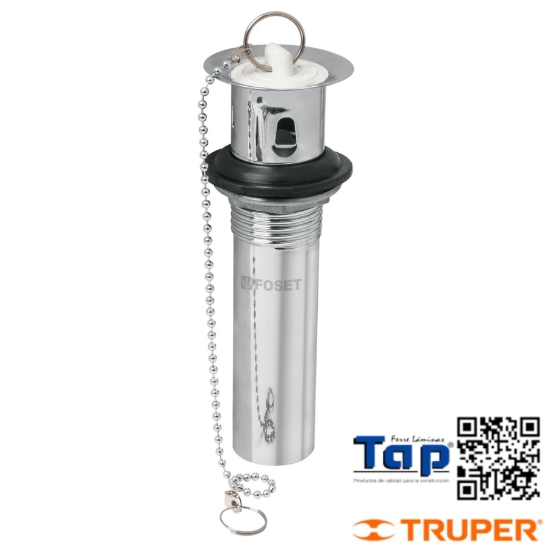 Imagen de CONTRA P LAVABO C REBOSADERO TAPON Y CADENA CROMO 031 1-1/4"