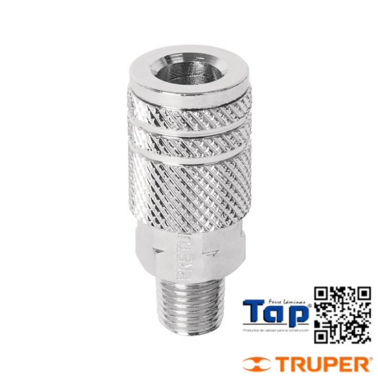 Imagen de COPLE ACERO CUERDA 006 1/4"NPT MACHO PRETUL
