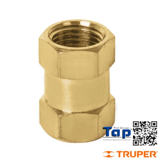Imagen de COPLE LATON T FF CUERDA 006 1/4" NPT TRUPER