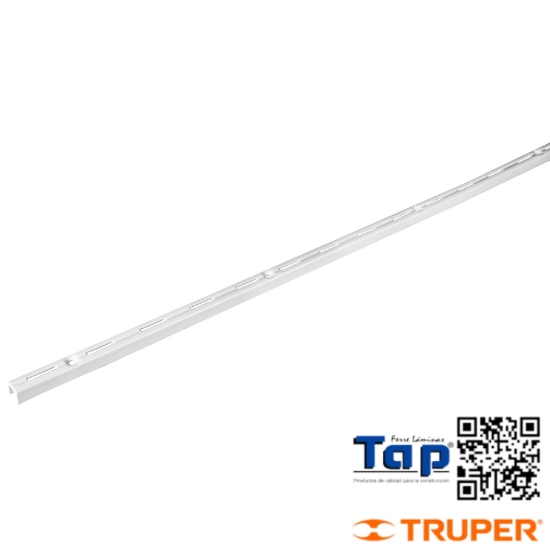 Imagen de CREMALLERA SENCILLA BLANCA P MENSULAS PLANAS 1.5M FIERO