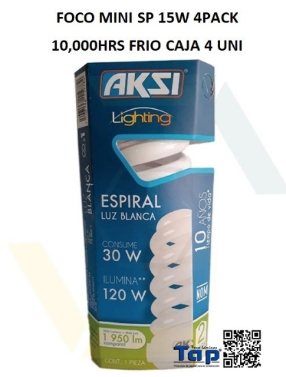 Imagen de FOCO MINI SP 15W 4PACK 10,000HRS FRIO CAJA 4 UNI