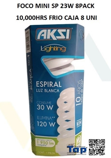 Imagen de FOCO MINI SP 23W 8PACK 10,000HRS FRIO CAJA 8 UNI