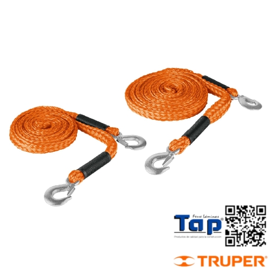 Imagen de CUERDA P REMOLQUE C GANCHOS 022 7/8"X4.5 M TRUPER