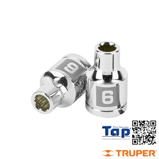 Imagen de DADO  6 MM 12 PTA CUA 009 3/8" TRUPER