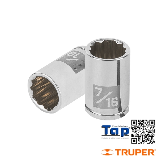 Imagen de DADO 008 11/32" 12 PTA CUA 006 1/4" TRUPER