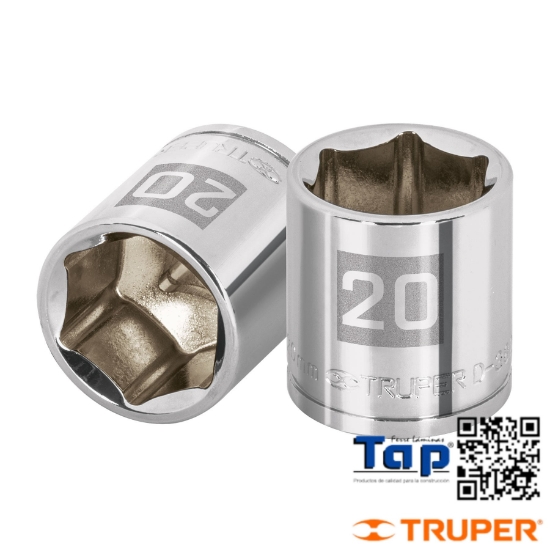 Imagen de DADO 015 5/8"  6 PTA CUA 009 3/8" TRUPER