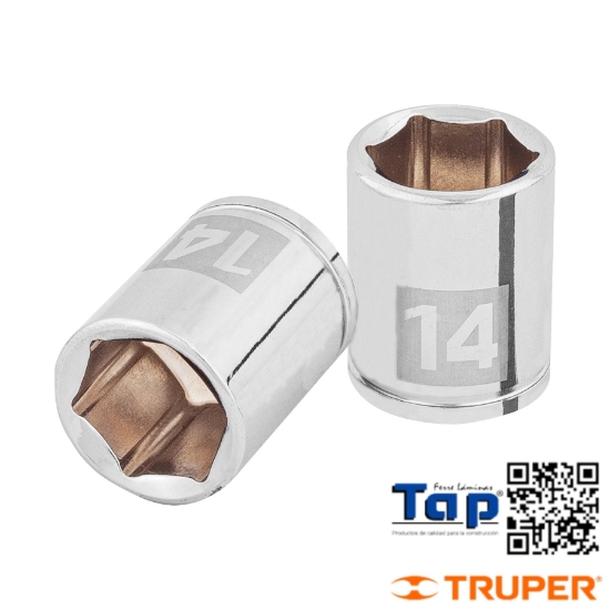 Imagen de DADO 14 MM  6 PTA CUA 006 1/4" TRUPER
