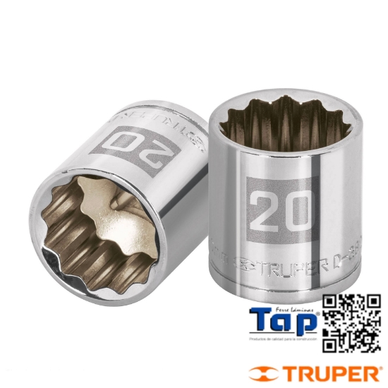 Imagen de DADO 21 MM 12 PTA CUA 009 3/8" TRUPER