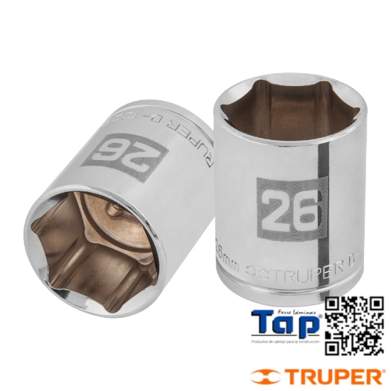 Imagen de DADO 26 MM  6 PTA CUA 013 1/2" TRUPER