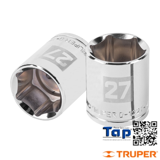 Imagen de DADO 27 MM  6 PTA CUA 013 1/2" TRUPER