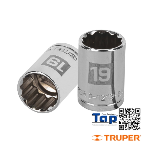 Imagen de DADO 30 MM 12 PTA CUA 013 1/2" TRUPER